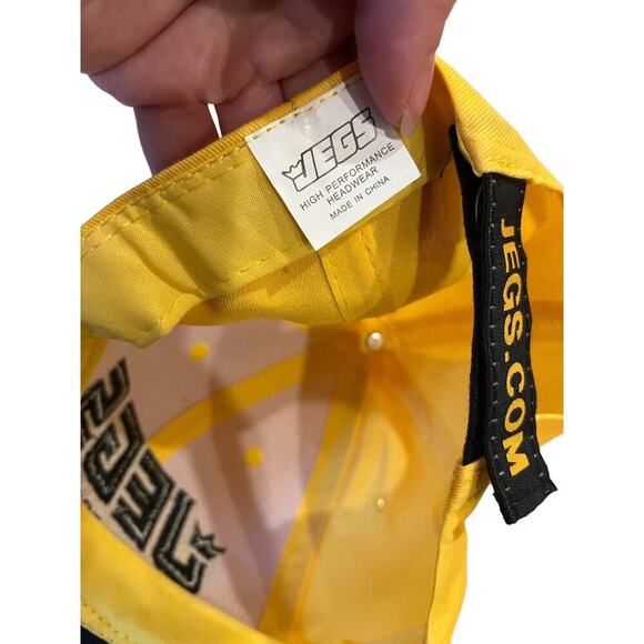 JEGS HIGH PERFORMANCE Racing Hat Yellow Black Mens Baseball Cap Trucker Snapback - Picture 10 of 10